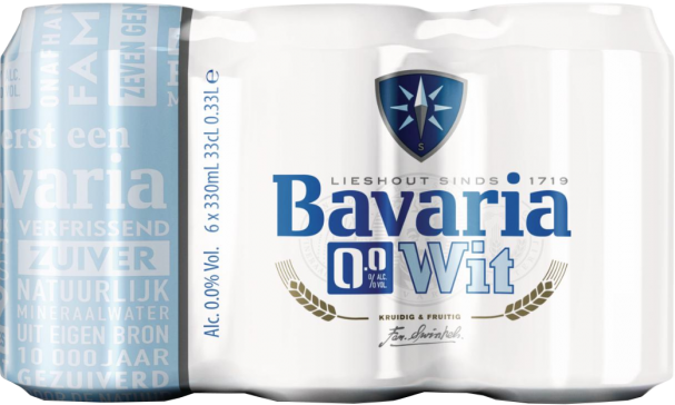 Bavaria witbier 0 alcohol blikjes 6x33